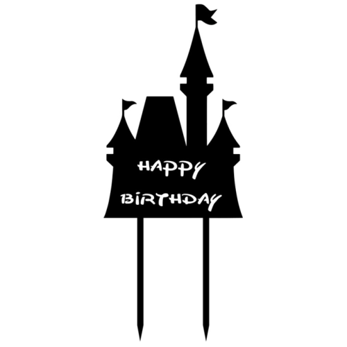 Topper ozdoby na tort zamek napis Happy Birthday dekoracje urodzinowe